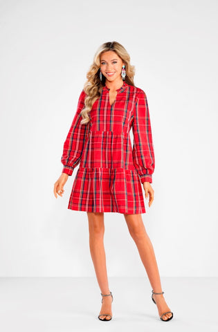 Red Shannon Plaid Dress