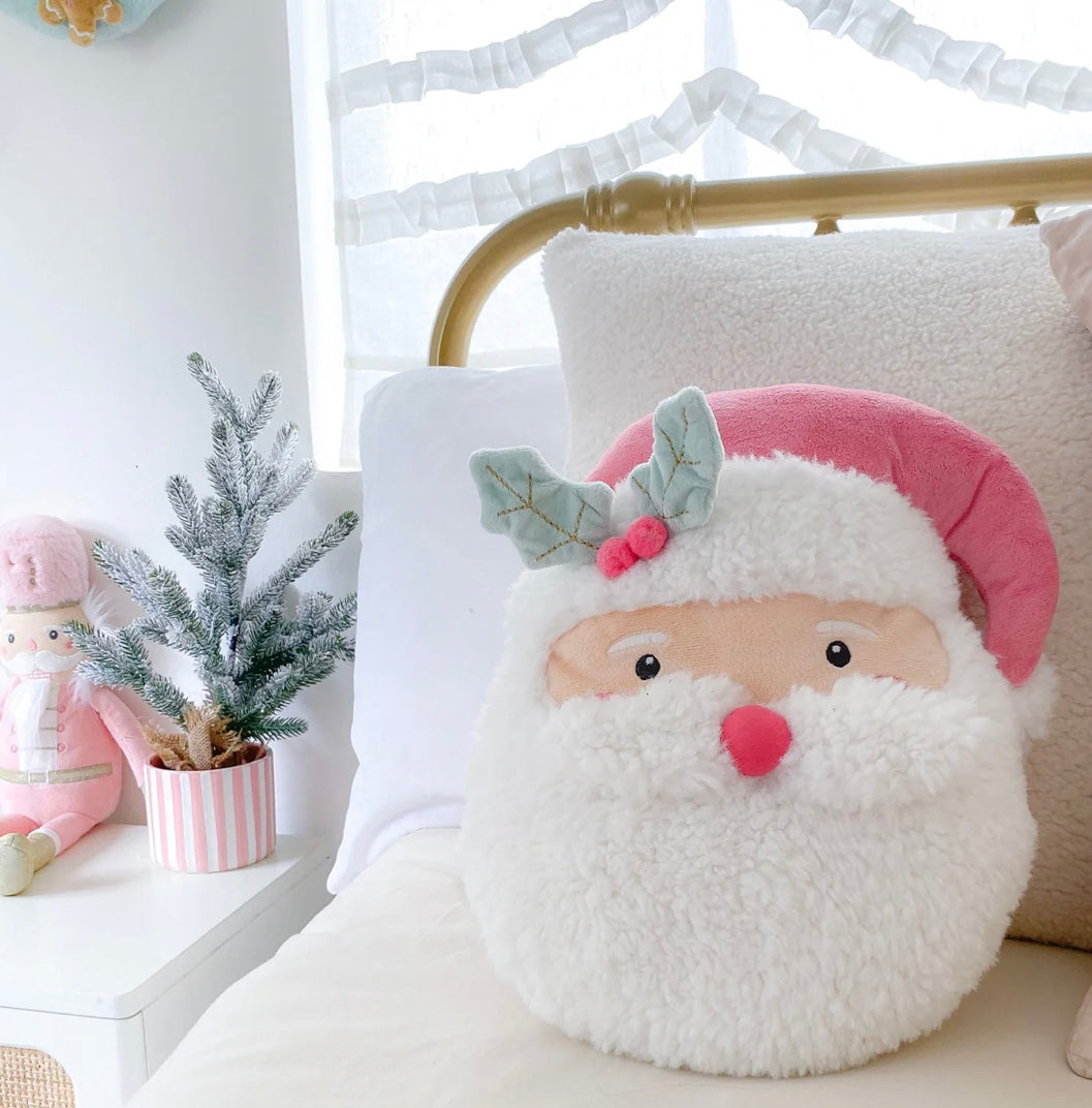 Pink Santa Accent Decor Plush