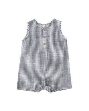 Mavrick Romper - Marine Gingham