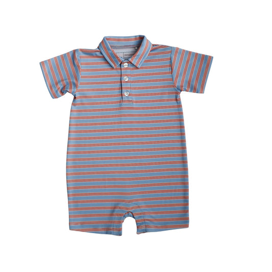Knox Romper - Red/Blue Stripe