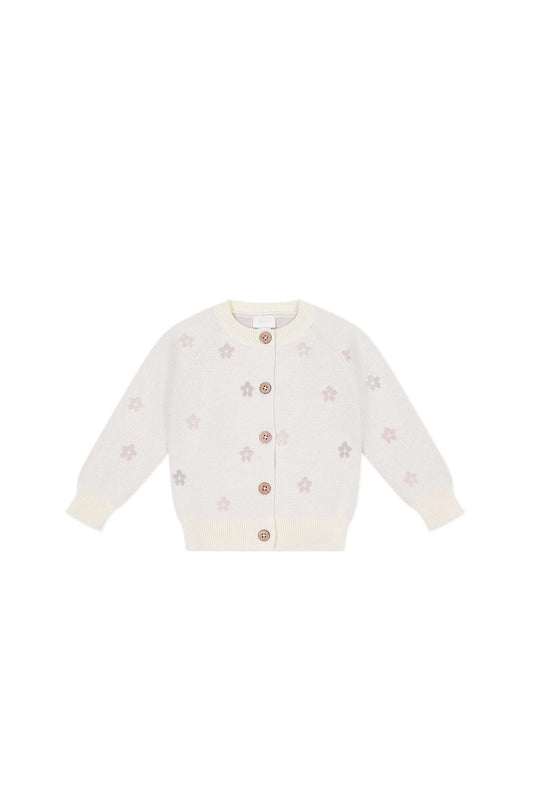 Harper Cardigan - Fifi Egret Jacquard