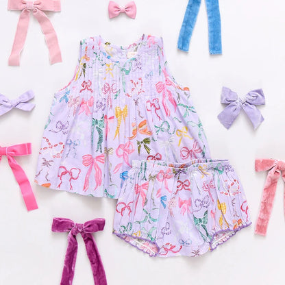 Jaipur 2-Piece Set - Lavender Watercolor Bows