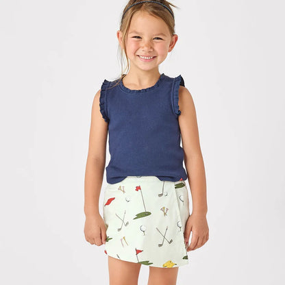 Joy Ruffle Rib Tank - Navy