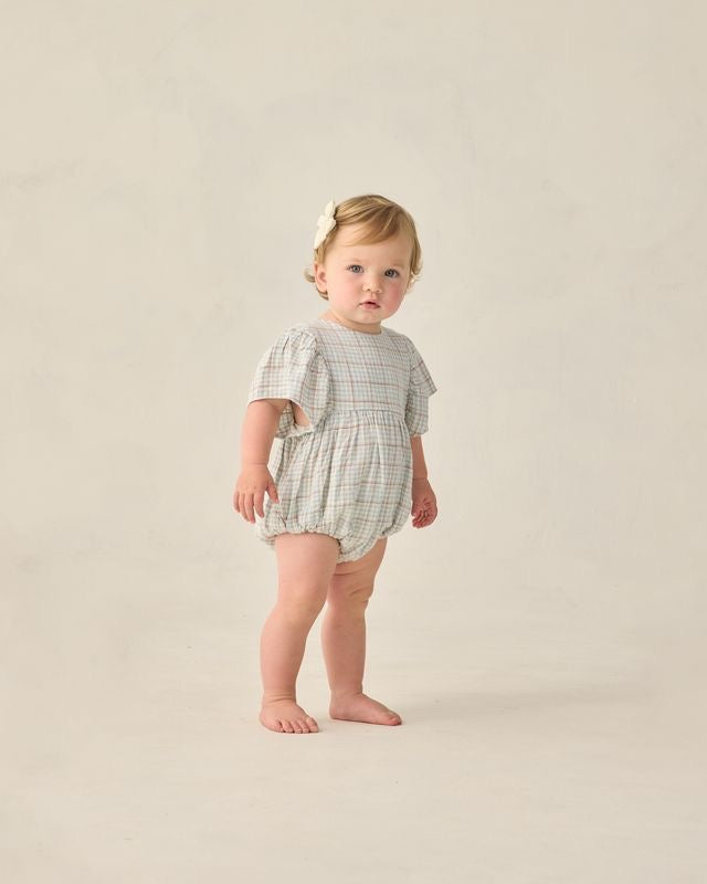 Kalea Romper - Light Blue Plaid