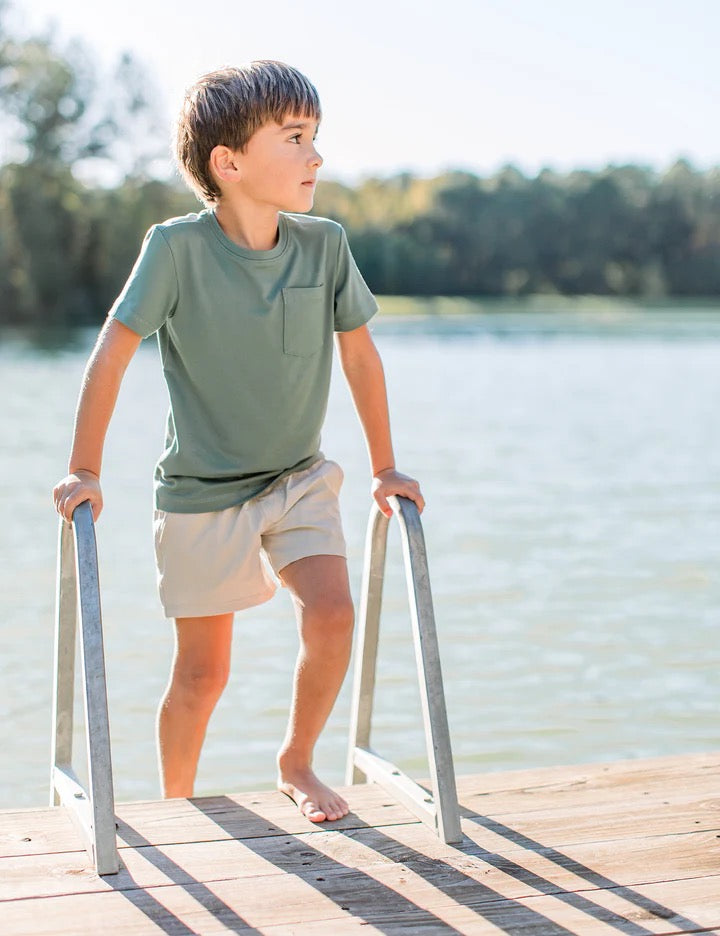Boys Ravine Pocket Tee - Fog