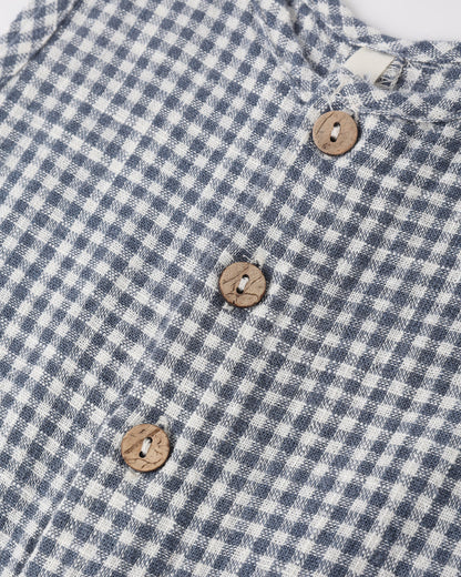 Mavrick Romper - Marine Gingham