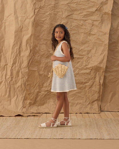 Crochet Tank Mini Dress - Marine Stripe