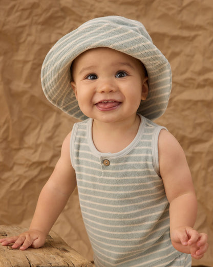 Bucket Hat - Seafoam Terry Stripe