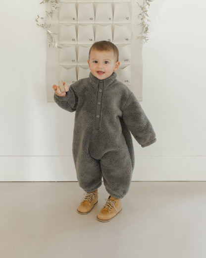 Fuzzy Winter Jumpsuit - Forest