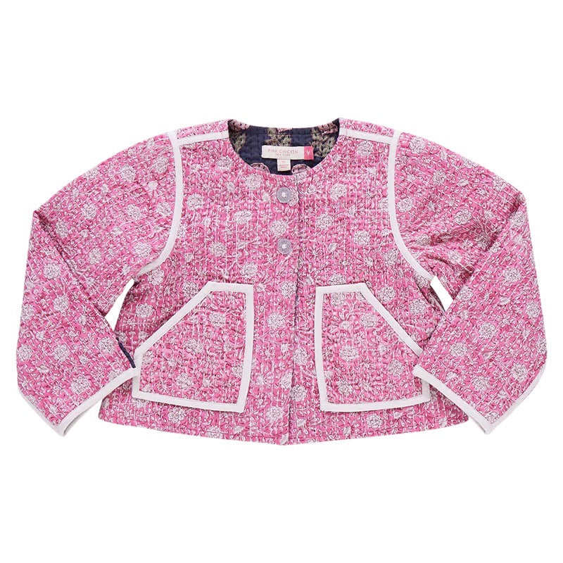 Quilted Jacket - Pink Garden Floral