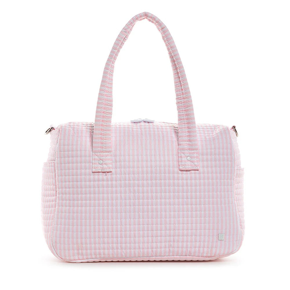 Quilted Stroller Bag - Pink Stripe