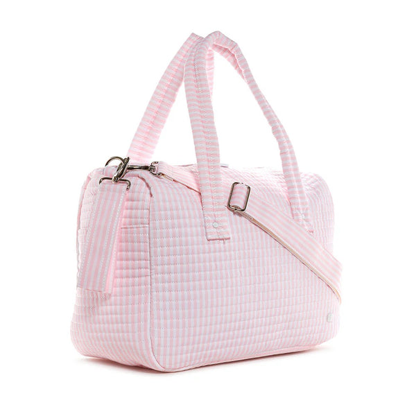 Quilted Stroller Bag - Pink Stripe