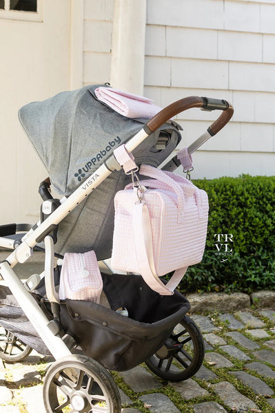 Quilted Stroller Bag - Pink Stripe