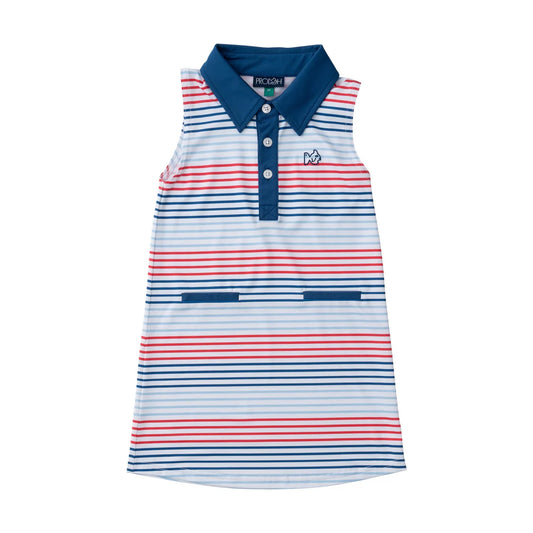 Sleeveless Polo Dress - American Stripe