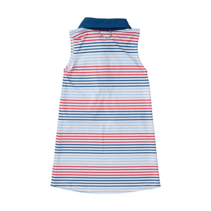 Sleeveless Polo Dress - American Stripe
