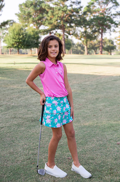 Sleeveless Polo Shirt - Fuchsia Pink