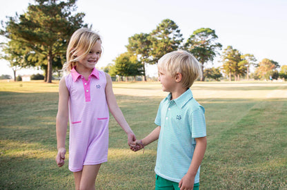Sleeveless Polo Dress - Fuchsia Pink Stripe