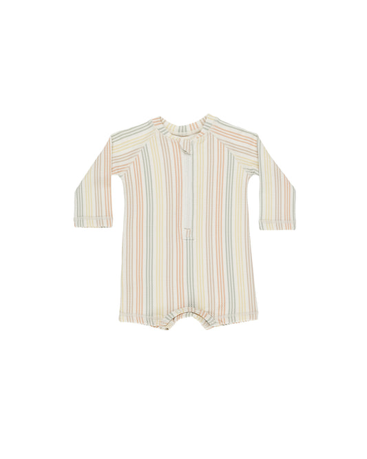 Long Sleeve One-Piece Rashguard - Multi-Stripe