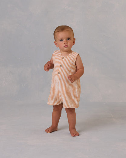 Maverick Romper || Grapefruit Stripe