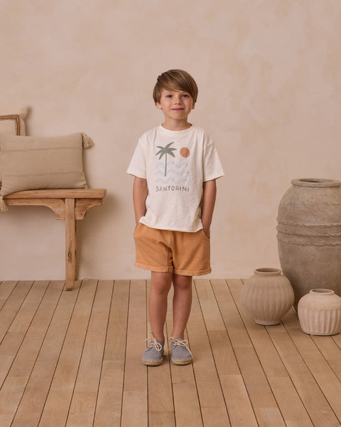 Raw Edge Tee || Santorini