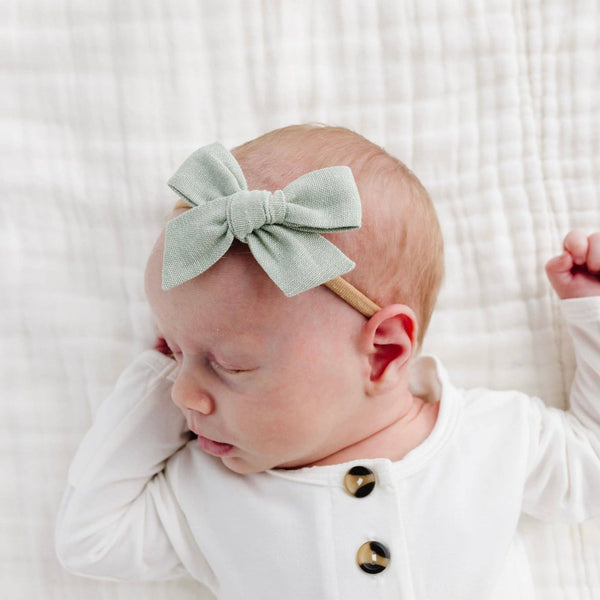 Sage Linen Bow - Large