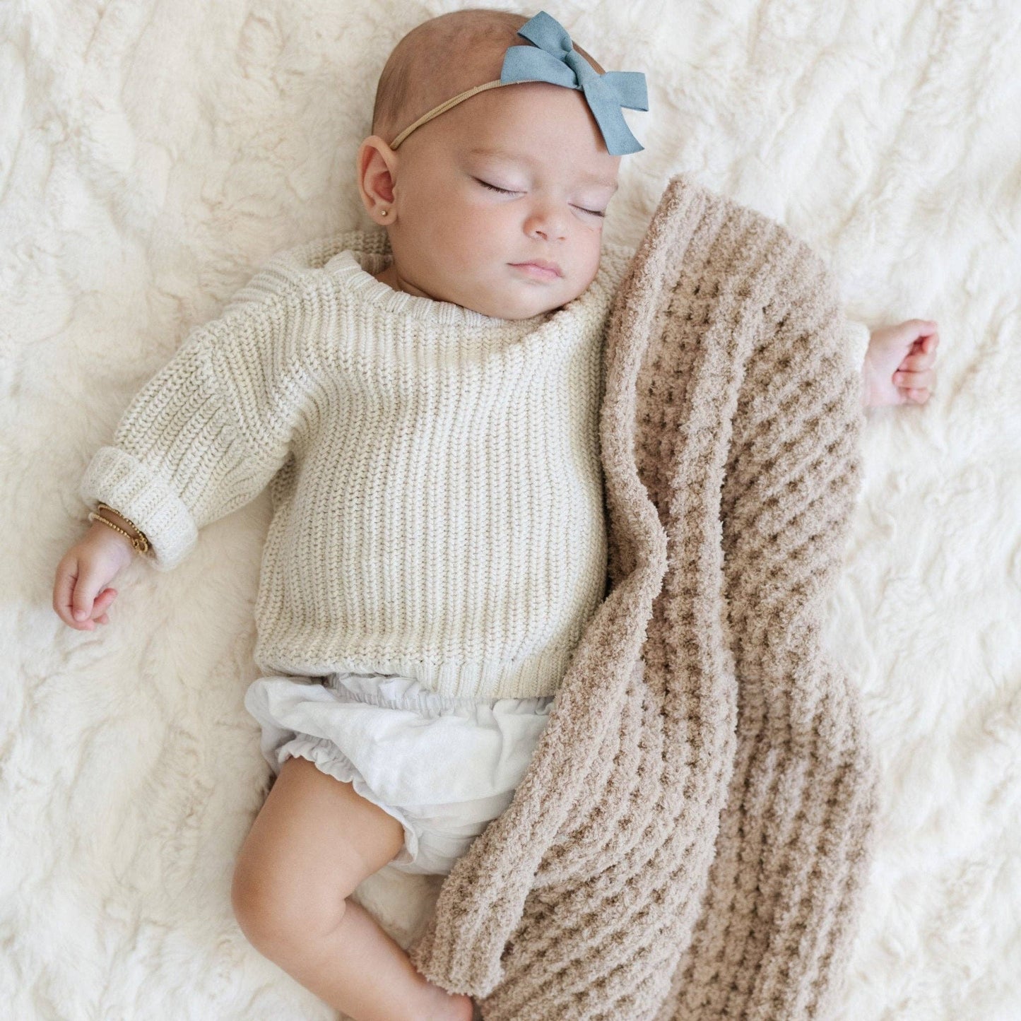 Waffle Mini Blanket: Wheat