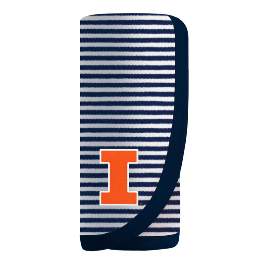 Illinois Fighting Illini Striped Infant and Toddler Blanket : Navy