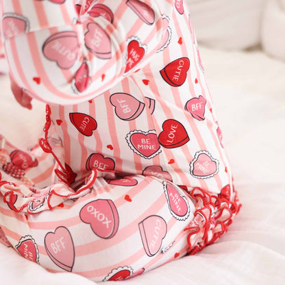 Sweet Like Candy Ruffle Zipper Footie - Pink