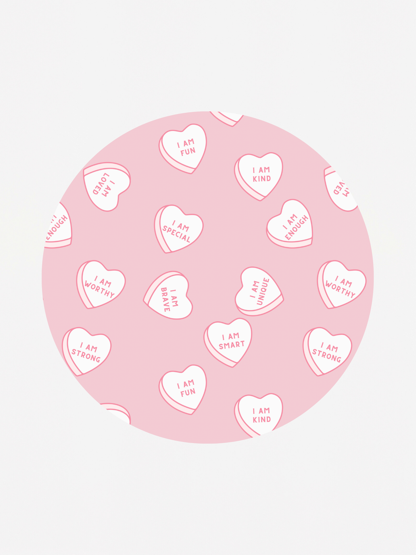 Valentine's Day Affirmation Heart Zip Pajamas- Pink
