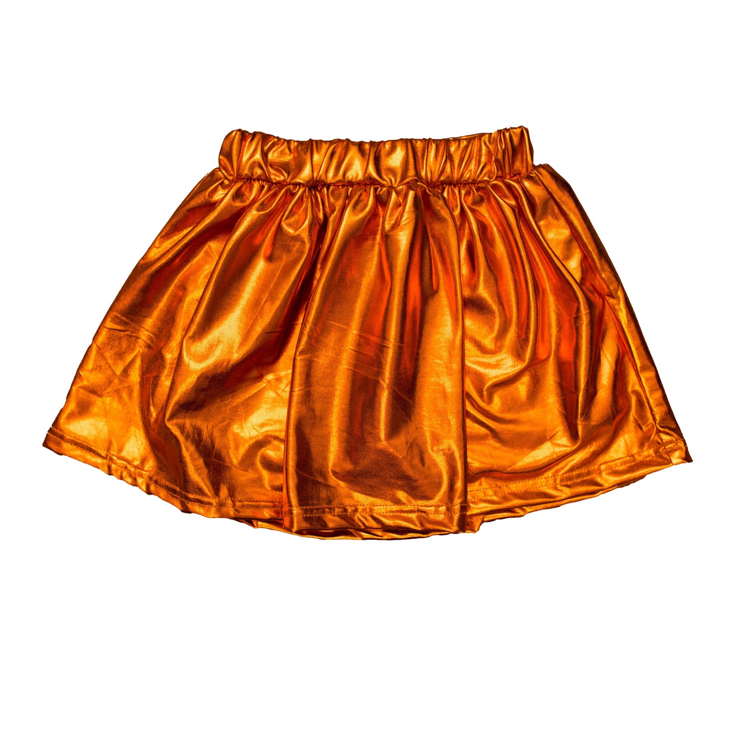 Girls Orange Metallic Skort