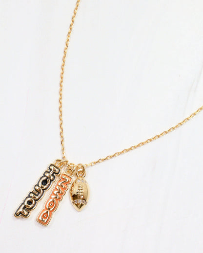Enamel Touch Down Charm Necklace - Navy & Orange