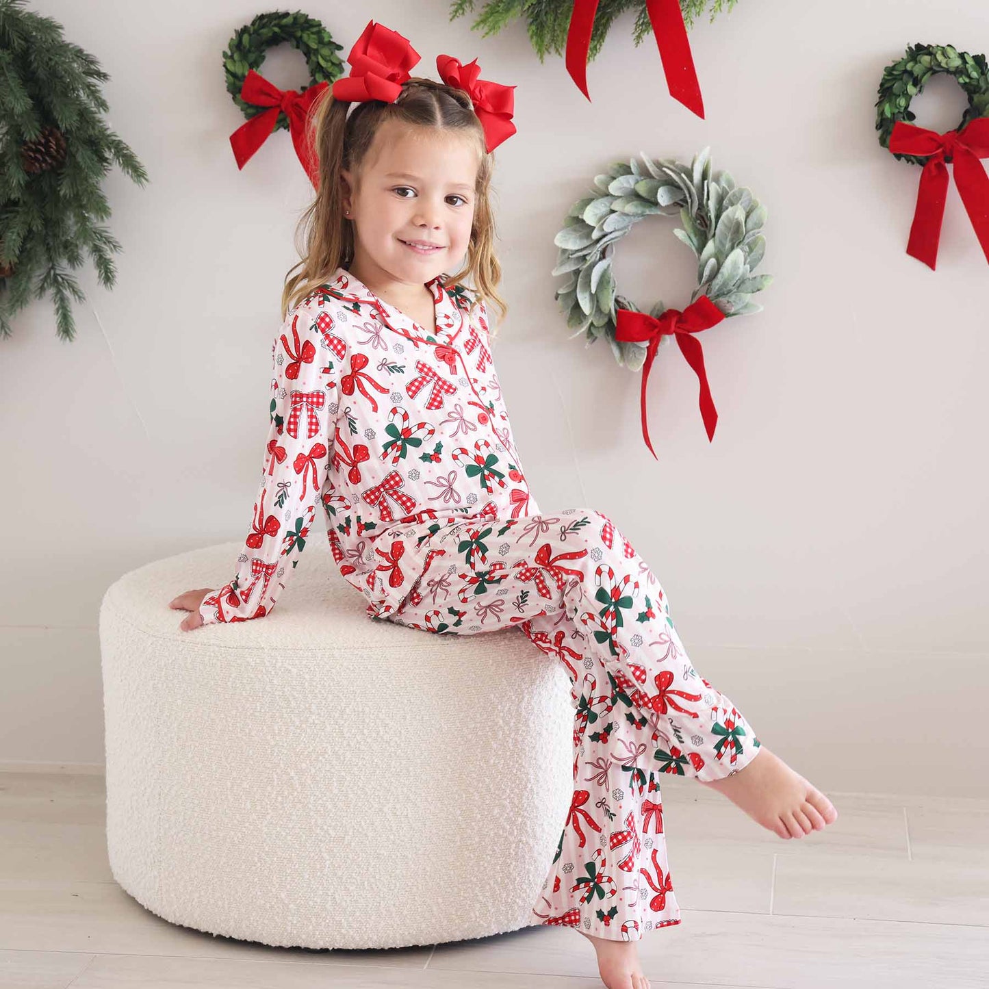 Girl's Two Piece Flare Lounge Set | Bow What Fun