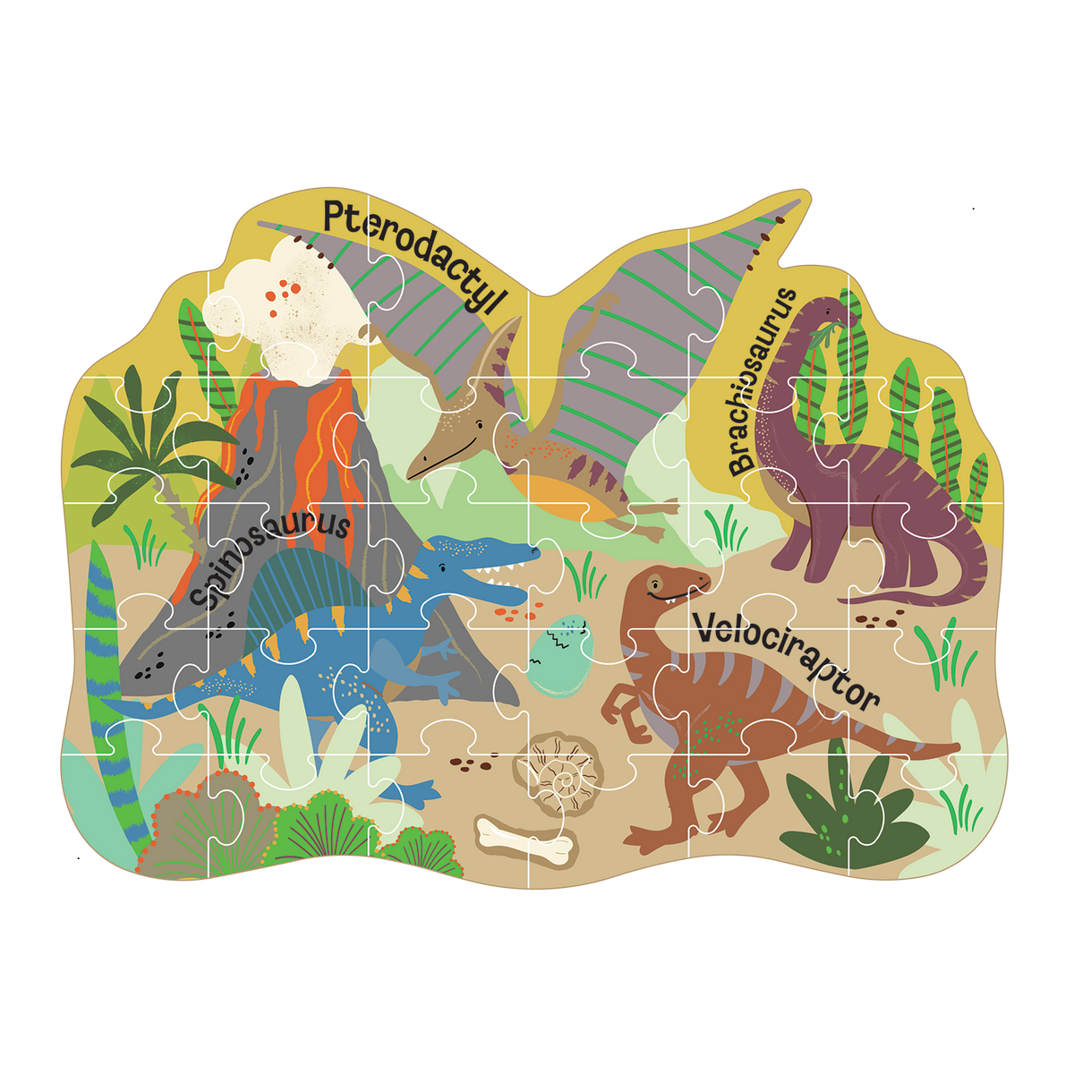 Dinosaur 30pc Shaped Jigsaw Puzzle