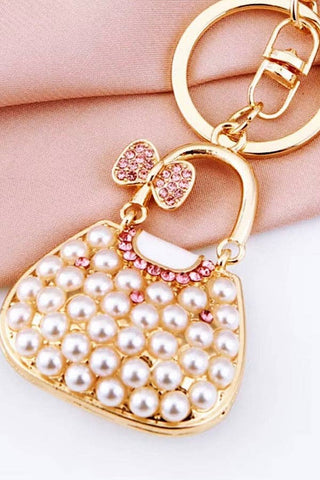 Gold Pearl Handbag Purse Charm