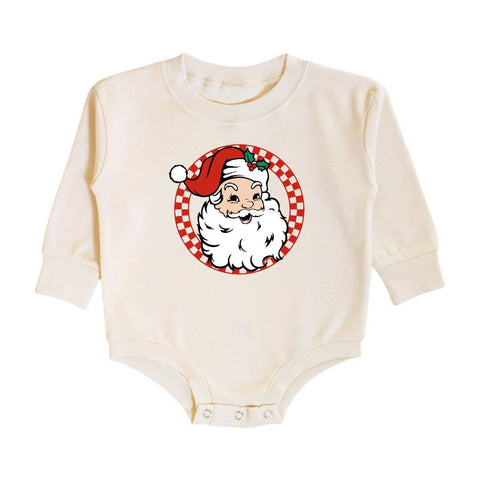 Sweet Wink - Retro Santa Christmas Long Sleeve Romper - Holiday Baby: 00-3M