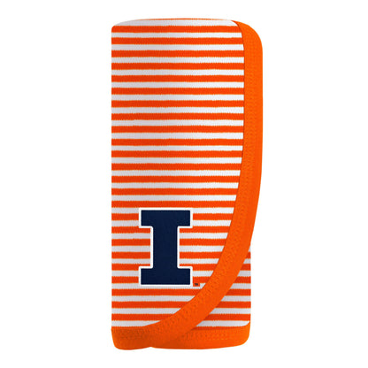 Illinois Fighting Illini Striped Infant and Toddler Blanket : Orange