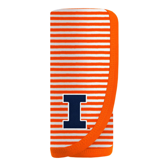Illinois Fighting Illini Striped Infant and Toddler Blanket : Orange