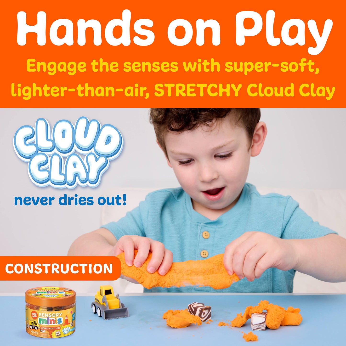 Sensory Mini Play Kit Jar with Cloud Clay