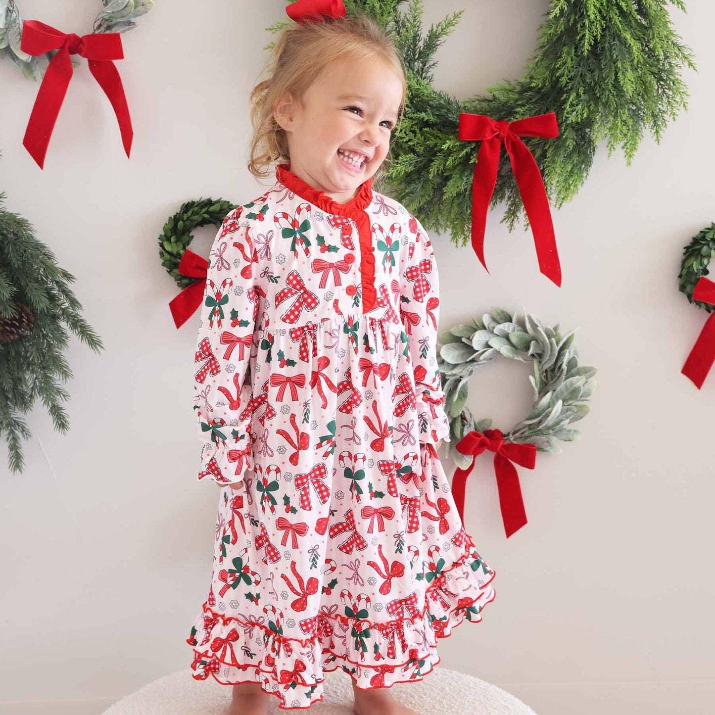 Long Sleeve Princess Ruffle Nightgown - Bow What Fun