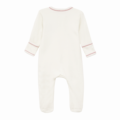 Bear Hugs Zip Footie - Dusty Rose