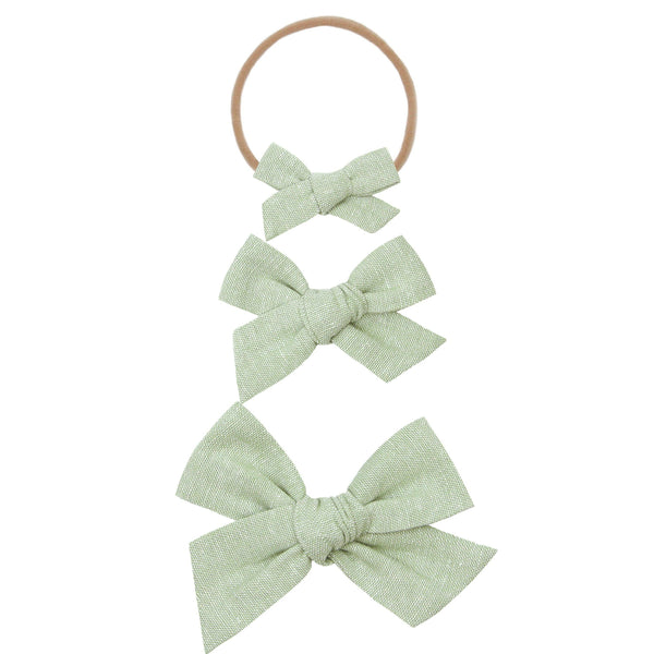 Sage Linen Bow - Large