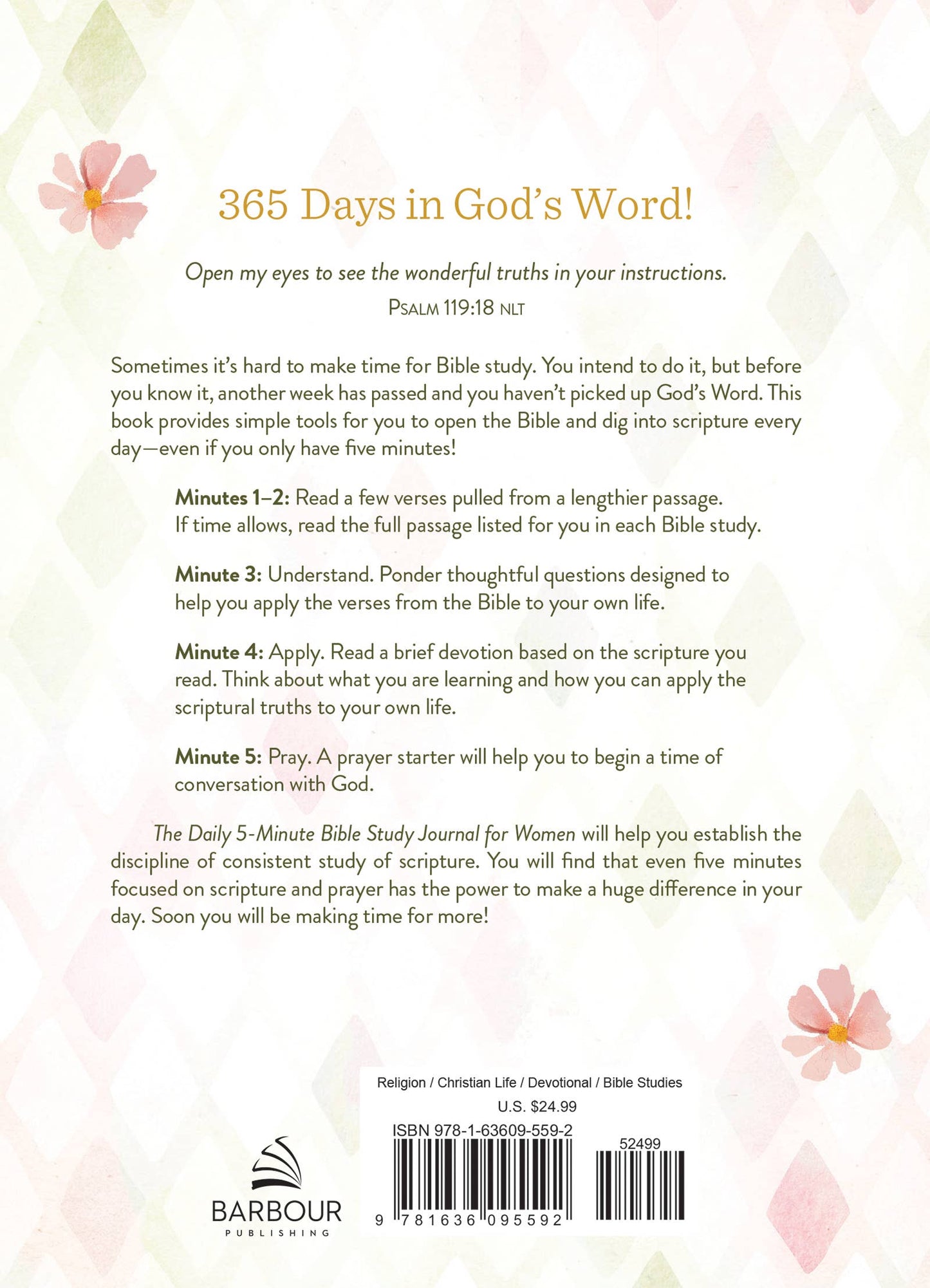 The Daily 5-Minute Bible Study Journal for Women