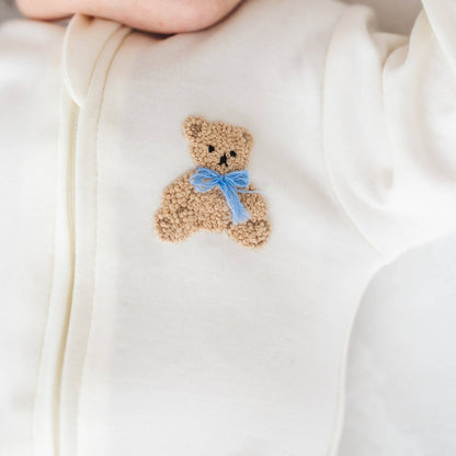 Bear Hugs Zip Footie - Sky Blue