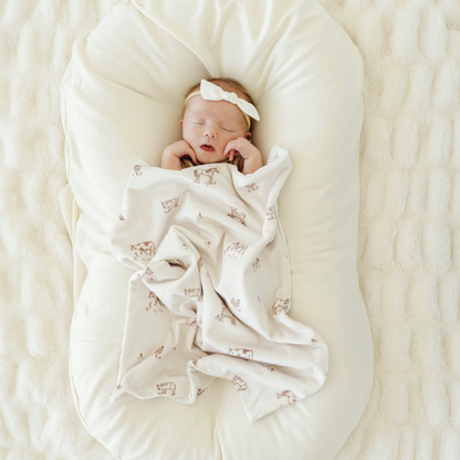 Minky Stretch Mini Blanket - Farm Animals