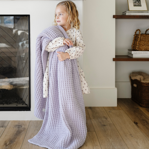 Waffle Knit Toddler Blanket - Wisteria