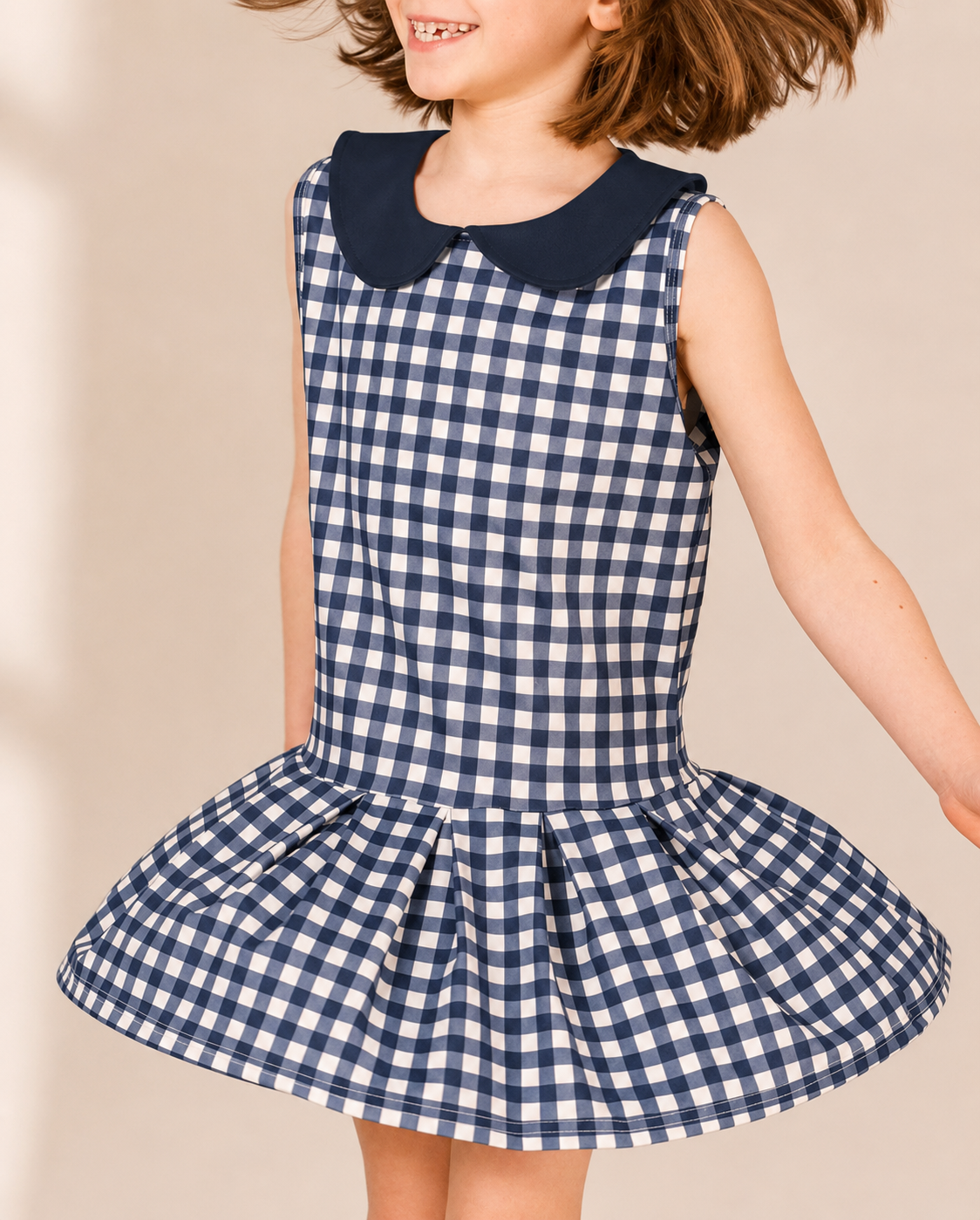 Gingham Gameday Dress in Navy