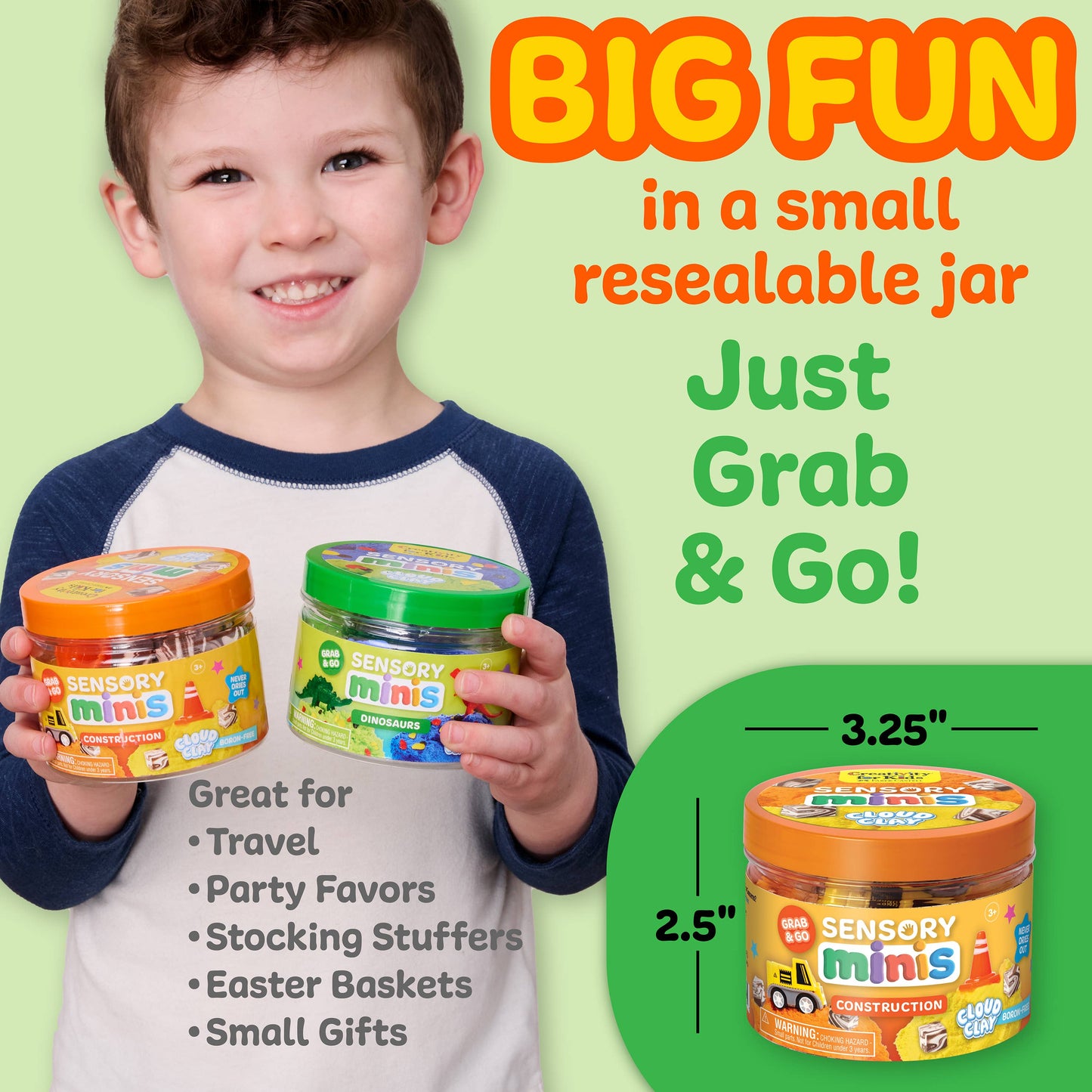Sensory Mini Play Kit Jar with Cloud Clay