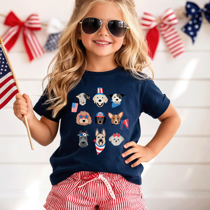 Patriotic Dog Kids Graphic Tee