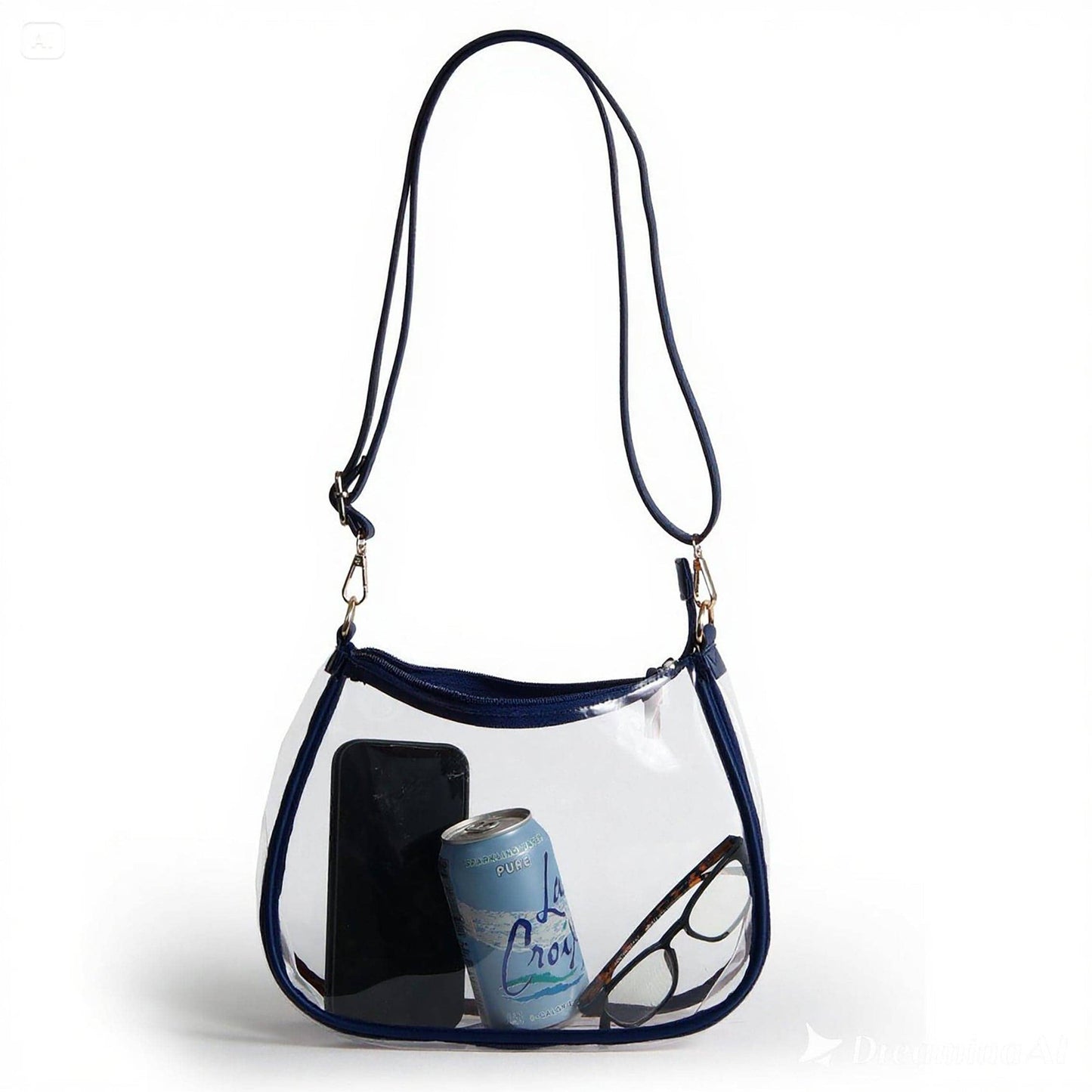Clear Purse with Beaded Charm – Illinois Fighting Illini