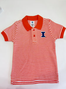 Illini Stripe Polo Shirt - Orange Stripe